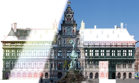 Stadhuis Antwerpen Plan Scan Foto